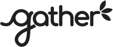 Black logo for Gather.